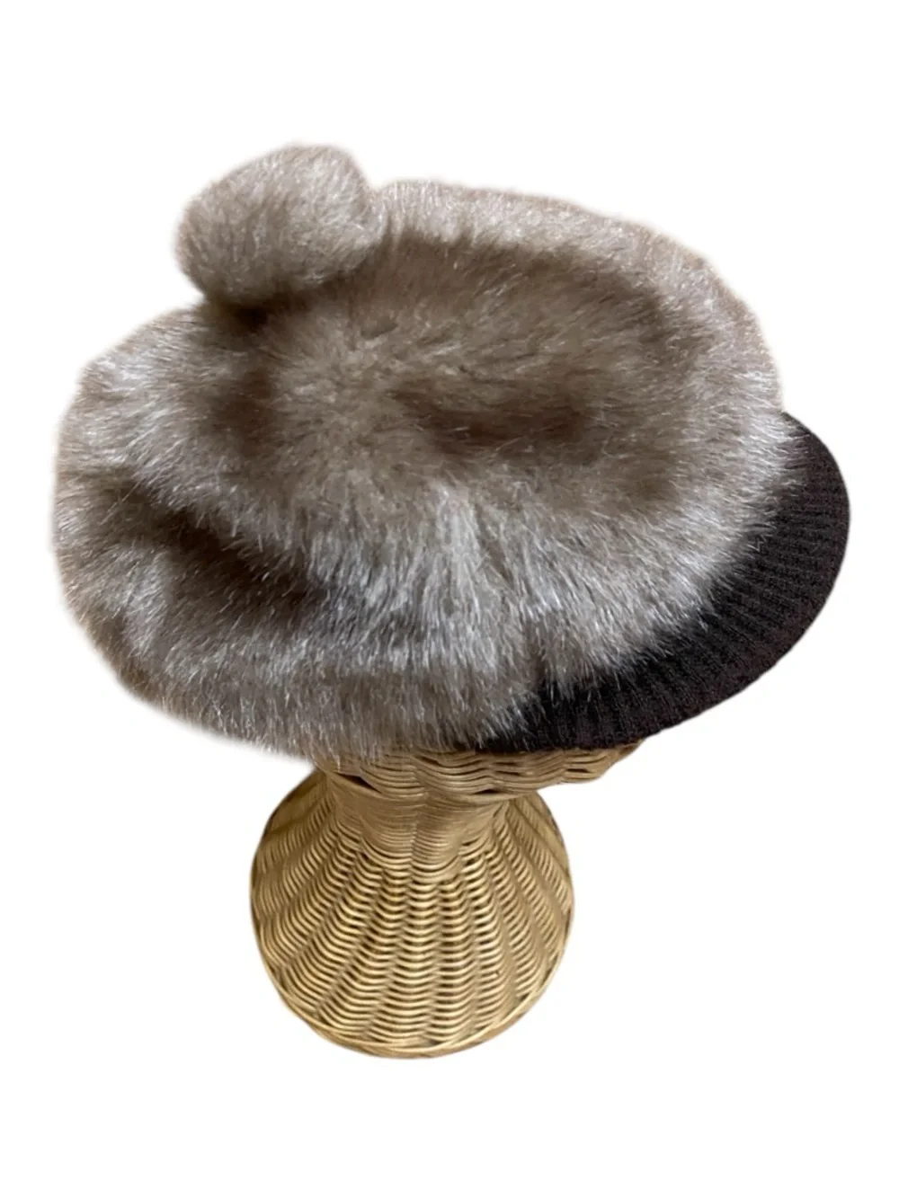 Vintage Womens Faux Fur Winter Fur Trap Style Hat Brown 70s Boho